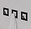 Decortie Modern Kaly Unique Metal Square Triple Hooks for Hanging, Set of 3 Square Shape Hooks Kitchen, Waterproof (Matte, Black)