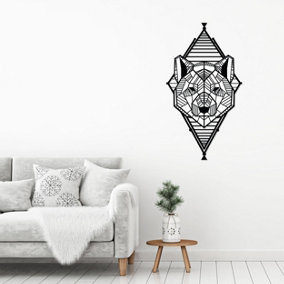 Decortie Modern Metal Wall Art Geo Wild Theme Home Ornament Decorative Minimalist Design Hanging Wall Sculpture, Black