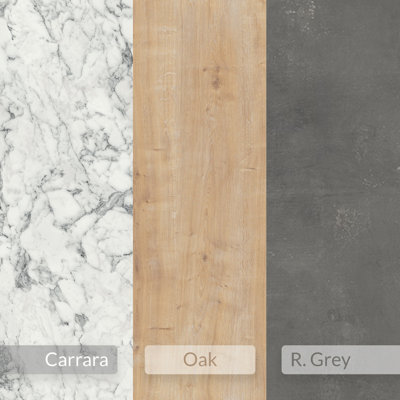 Decortie Modern Nesty Coffee Table Nest of 3 Tables Oak, Retro Grey, White Marble Effect Nested Table Engineered Wood w/Metal Legs