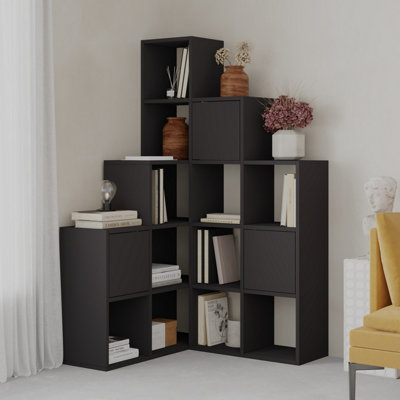 Decortie Modern Paleo Corner Bookcase Set, Versatile&Unique Design ...