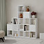 Decortie Modern Paleo Corner Bookcase Set, Versatile & Unique Design Bookcase, Display Storage Cabinet (W)150.8x(D)28cm, White