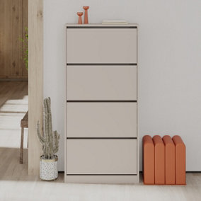 Decortie Modern Shoe Cabinet with 4 Compartment Mocha Grey 154.5cm