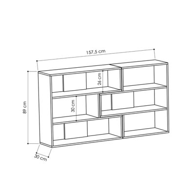 Decortie Molly Modern Corner Multipurpose Bookcase Display Unit Room Separator No.3 Anthracite Grey Short 89cm