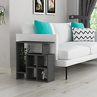 Decortie Mondri Modern Side End Table Anthracite Grey Multipurpose With Creativeness  H 57cm
