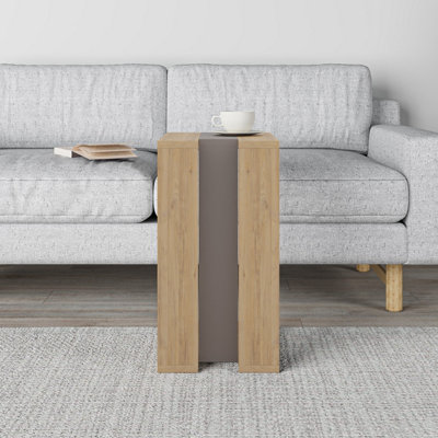 Decortie Muju Modern C Shape Table Oak, Mocha Grey, Oak Multipurpose  H 57cm