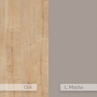 Decortie Muju Modern C Shape Table Oak, Mocha Grey, Oak Multipurpose  H 57cm