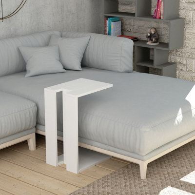 Decortie Muju Modern C Shape Table White Multipurpose  H 57cm