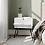 Decortie Naive Modern Bedside Table White 48cm Width Bedroom Furniture