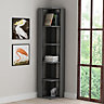Decortie Nati Modern Corner Bookcase Display Unit Anthracite Grey Tall 161cm