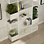 Decortie Niho Modern Bookcase Display Unit Room Separator White-Ancient White Tall 171cm