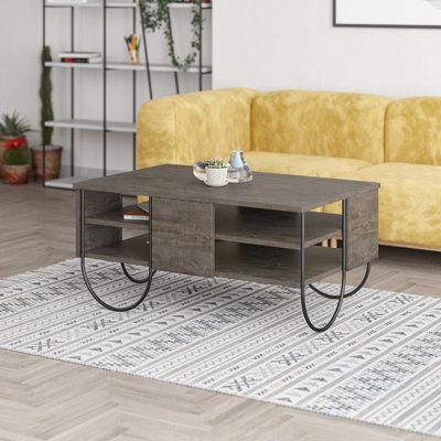 Decortie Norfolk Modern Coffee Table Dark Coffee Multipurpose  H 43.6cm