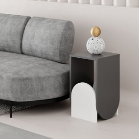 Decortie Nun Modern Side End Table Anthracite Grey White Multipurpose With Creativeness  H 55cm
