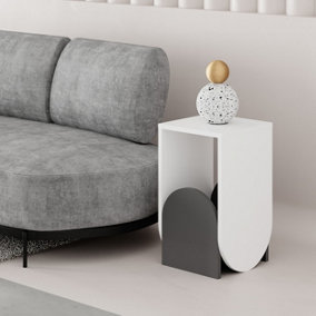 Decortie Nun Modern Side End Table White Anthracite Grey Multipurpose With Creativeness  H 55cm
