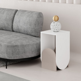 Decortie Nun Modern Side End Table White Mocha Grey Multipurpose With Creativeness  H 55cm