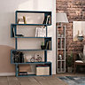 Decortie Oxford Modern Bookcase Display Unit Turquoise Blue Tall 159cm