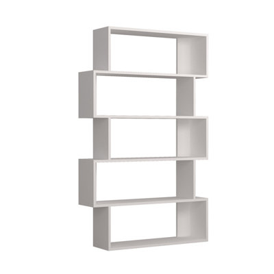 Decortie Oxford Modern Bookcase Display Unit White Tall 159cm