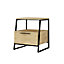 Decortie Pal Modern Bedside Table With Drawer Oak 45cm Width Bedroom Furniture