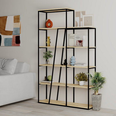 Decortie Pal Modern Bookcase Display Unit Room Separator Natural Oak Effect Tall 178cm