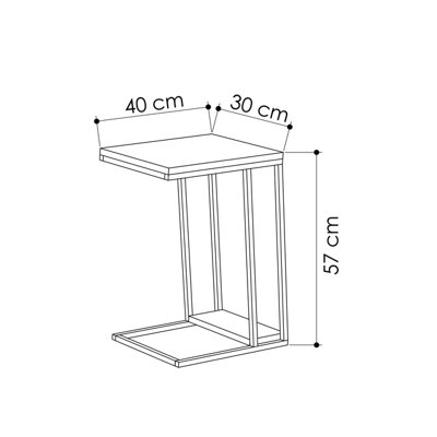 Decortie Pal Modern C Shape Side End Table White Multipurpose With Creativeness  H 57cm