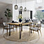Decortie Pal Modern Dining Table Multipurpose Extendable Living Room Oak W 132cm