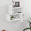 Decortie Paralel Wall Mounted Modern Bookcase Display Unit White W 70cm Medium