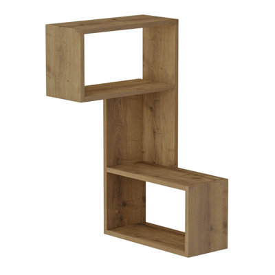 Oak effect deals corner shelf unit