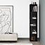 Decortie Piano Modern Corner Bookcase Display Unit Black Tall 158.9cm