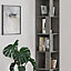 Decortie Piano Modern Corner Bookcase Display Unit Retro Grey Tall 158.9cm