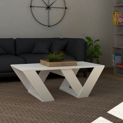 Decortie Pipra Modern Coffee Table White Multipurpose  H 40cm