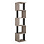 Decortie Piri Modern Bookcase Display Unit Mocha Grey Anthracite Grey Tall 161cm