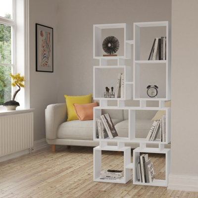 Decortie Rail Modern Bookcase Display Unit No.1 White Tall 166.5cm