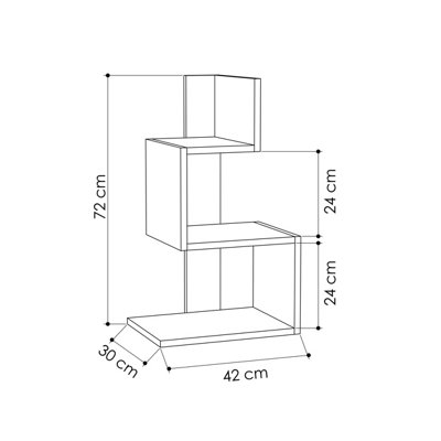 Decortie Rosie Modern 3 Tier Side Table with Storage Multipurpose End Table Mocha Grey Anthracite Grey 72cm