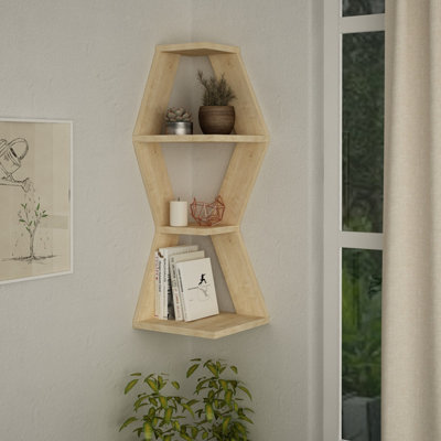 Wall corner wooden shelf sale
