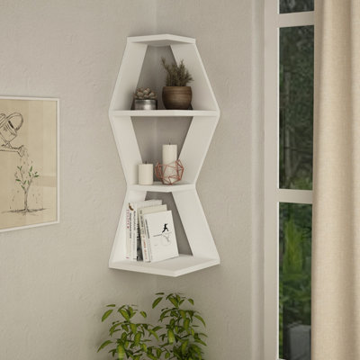 Narrow clearance corner shelf