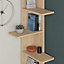 Decortie Saso Modern Corner Bookcase Display Unit Oak Medium 141cm