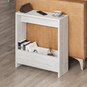 Decortie Simpi Modern Side End Table Ancient White Multipurpose With Creativeness  H 60cm 2 Tier
