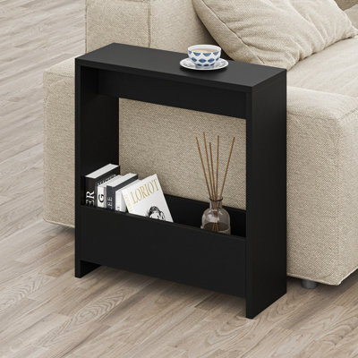 Decortie Simpi Modern Side End Table Black Multipurpose with Creativeness  H 60cm 2 Tier