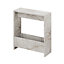 Decortie Simpi Modern Side End Table Gold Marble Effect Multipurpose With Creativeness  H 60cm 2 Tier