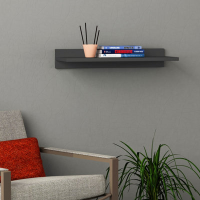 Decortie Simple Modern Floating Shelf Anthracite Grey 10cm Short