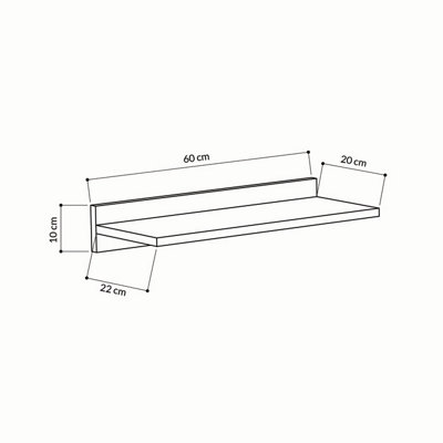 Decortie Simple Modern Floating Shelf Anthracite Grey 10cm Short