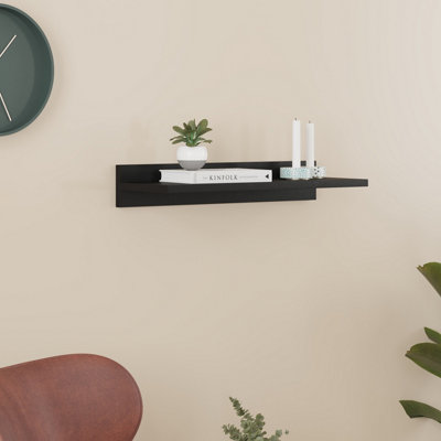 Decortie Simple Modern Floating Shelf Black 10cm Short