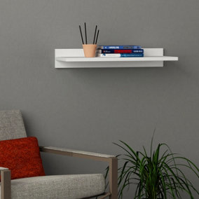 Decortie Simple Modern Floating Shelf White 10cm Short