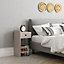 Decortie Sirius Modern Bedside Table Left Module Mocha Grey 32cm Width Bedroom Furniture