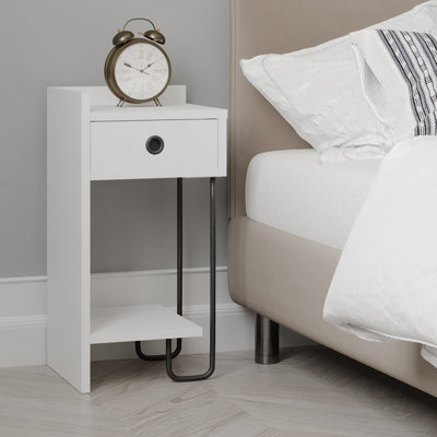 B and m white 2024 bedside table