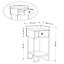 Decortie Sirius Modern Bedside Table Right Module Oak 32cm Width Bedroom Furniture