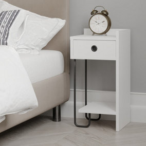 Decortie Sirius Modern Bedside Table Right Module White 32cm Width Bedroom Furniture