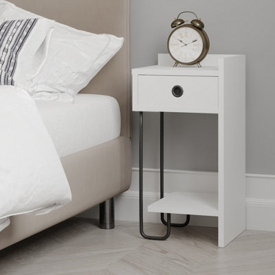 Decortie Sirius Modern Bedside Table Right Module White Width 32cm