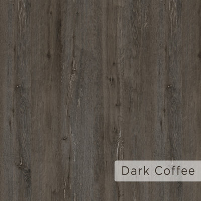 Decortie Sirius Modern Bedside Table with 1 Drawer Open Shelf Left Module Dark Coffee Width 32cm