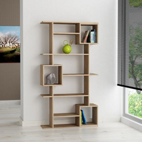Decortie Soto Modern Bookcase Display Unit Natural Oak Effect Tall 173cm