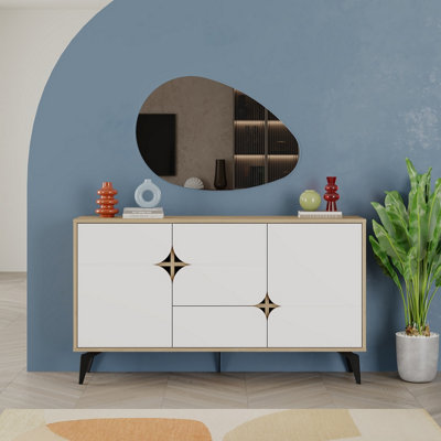 Decortie Spark Console Sideboard Display Unit Oak White